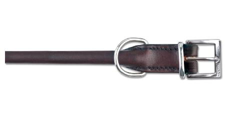 Round Sewn Leather Dog Collar