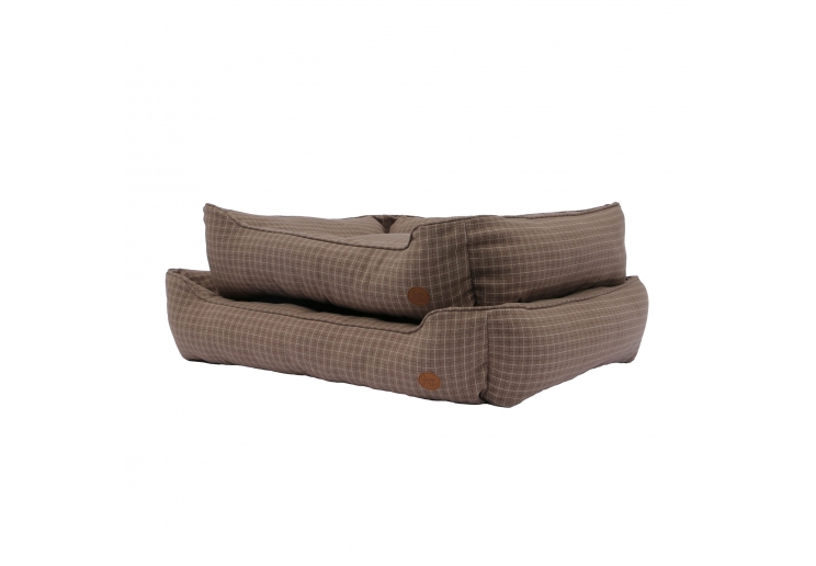 Brown Check Dog Bed