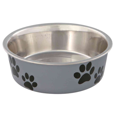 Grey Decorated Dog Bowls