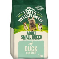 James Wellbeloved Duck & Rice Kibble Adult Small Breed Dog Food