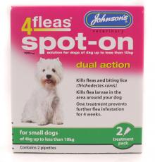 Johnsons 4 fleas Dog Spot-On small dogs