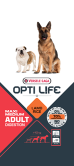 Opti Life Adult Digestion Medium & Maxi Lamb & Rice Dog Food