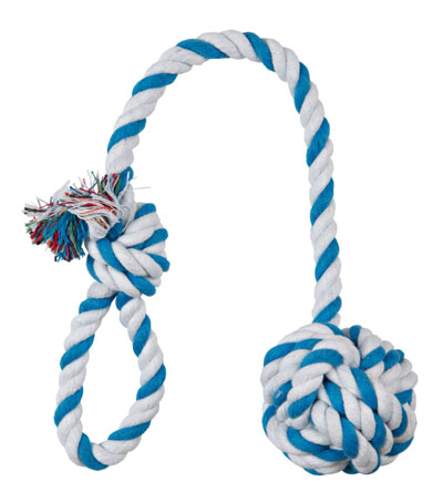 Rope Ball on Rope Dog Toy