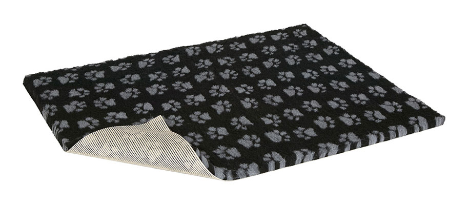 Vet Bed Black with grey paws