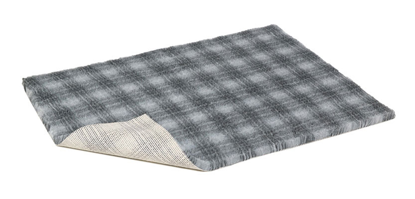 Grey Vetbed Grey Tartan with Rubber Back