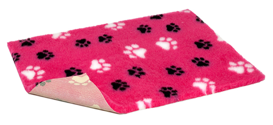 Pink Vetbed with Black & White Paws